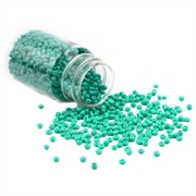 Seed beads. 2 mm. 30 gram/1800 stk. i plastrør. Turkis